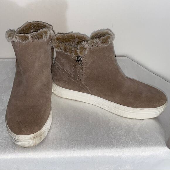 Dolce Vita Platform Sneakers - Womens Size 8.5‎ - Leather Faux Fur High Top - Picture 1 of 12